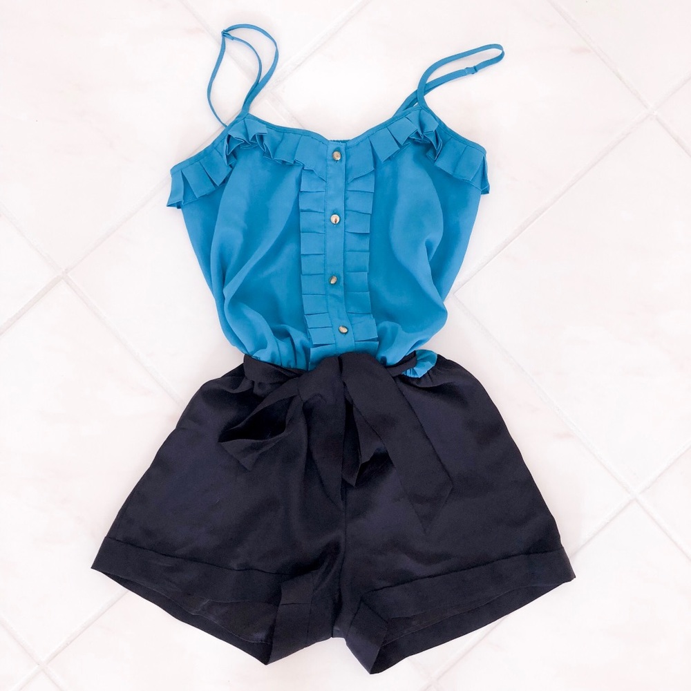 Blue & Black Romper